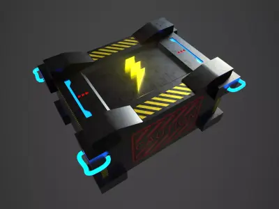 Scifi Crate Low-poly 3D model order