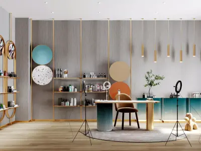 Light Luxury Live Broadcast Room - Modern Cosmetics Store Low-poly 3D model purchase