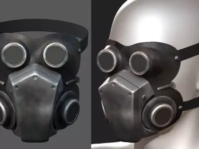 Helmet mask protection futuristic technology fantasy  Low-poly 3D model