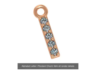 Alphabet Letter A to Z - 26 Pendant Charms 3dm stl render detail 3D Model Pack