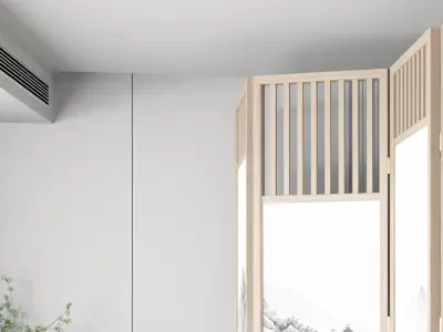 New painting ink Chinese screen 3D model