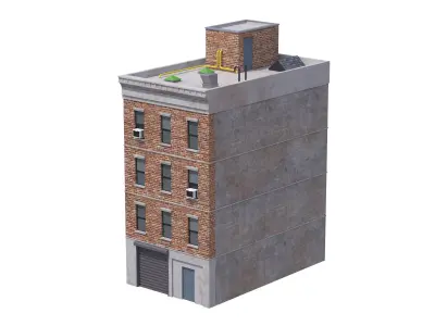 Apartment Building 5 Low-poly 3D model