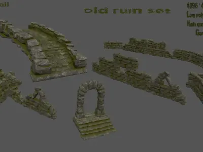 old ruin Low-poly 3D model