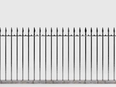 Antique Fence Low-poly 3D model