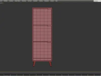 Maudine white shoe cabinet 3D model