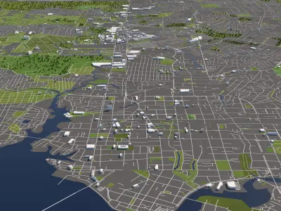 Manaus Brazil 50x50km City Map 3D model