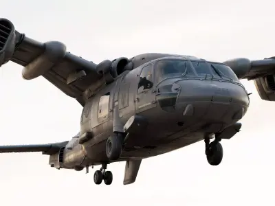 Blackhawk Tiltrotor Tactical Transport STOVL Aircraft Concept 3D model