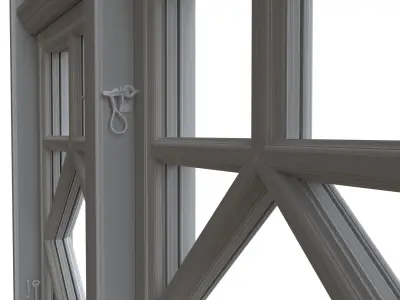 Scandinavian wooden window 3D model