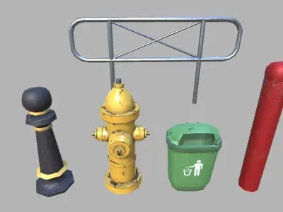 Free Street Props Free low-poly 3D model