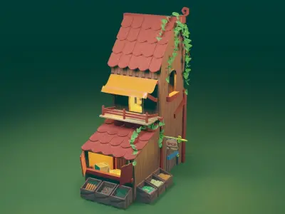 Low Poly and High Poly Houses Pack - 3D model Low-poly 3D model