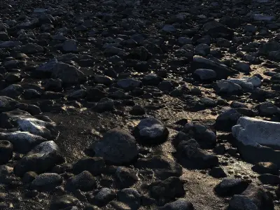 Mud stones  desert 16K Low-poly 3D model