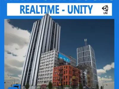 NYC Block 3 Unity Low-poly 3D model