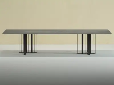 Shade modern dining table with metal legs 3D model