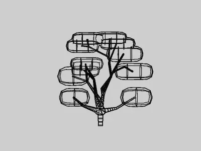 Sci-Fi Fantasy Low-Poly Game-Ready Sakura Tree Low-poly 3D model