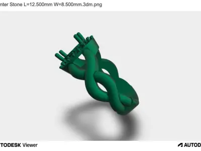 Men Ring Oval Stone 3D print model