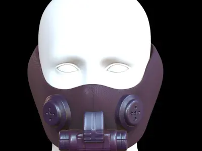 Gas mask helmet 3d model scifi Low-poly  Low-poly 3D model 312