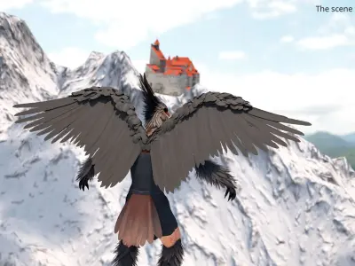  Feathered Angel Wings Black 