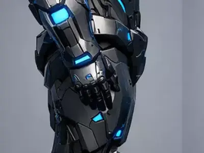 Futuristic Armored Humanoid Robot Mid Poly 3D Model 3D model