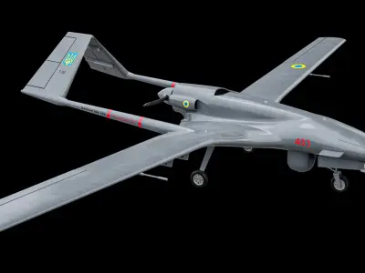  Rigged Bayraktar TB2 UCAV Drone Ukrainian Version PBR 