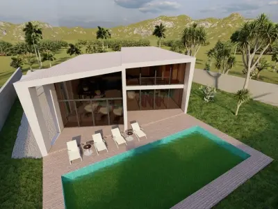 Casa Scene-villa-modern house 3D model