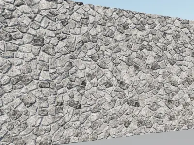 Natural Grey Granite Stone Wall 3D Model Texture 3D model