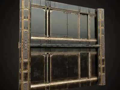 SCI-FI PBR Wall Collection Low-poly 3D model