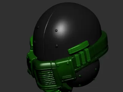 helmet high poly sculpt 3d printable ver 7 3D model 3D model