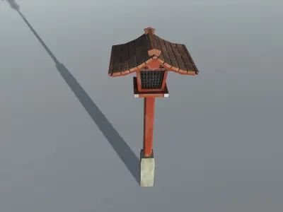 Japan Street Lamp Low-poly 3D model