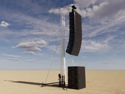 Concert Speaker Line Array Tower 3D model