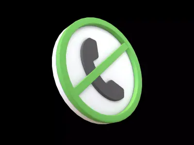 Prohibited Phone Symbol V1 004 Low-poly 3D model