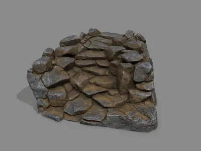 Old Stairs Low-poly 3D model order