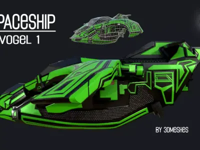 Spaceship - Vogel 1 - PBR lowpoly Low-poly 3D model