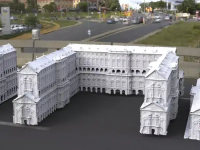 Venetian Stone courtyard architecture full 3 models 3D 3D model