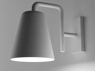 Minimal Wall Lamp AR Low-poly 3D model