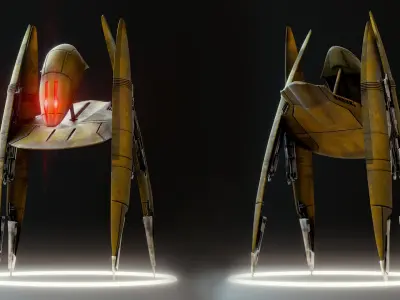 Star Wars Droid fighter medium poly 3D model