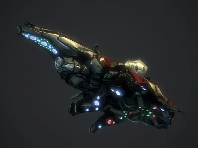 SciFi Spaceship Condor Low-poly 3D model