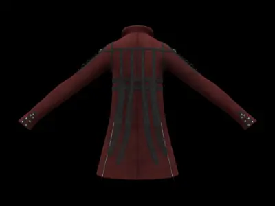 Red Leather Jacket Low-poly 3D model