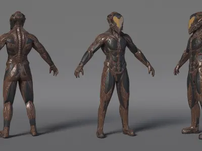  Futuristic Armored Soldiers Rigged for Maya Collection 