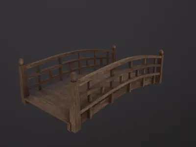 Wooden bridge 3D Model Low-poly 3D model