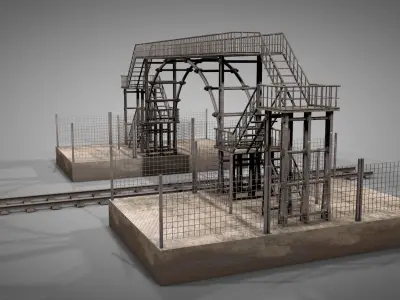 Abandoned Railway Overpass v3 3D model