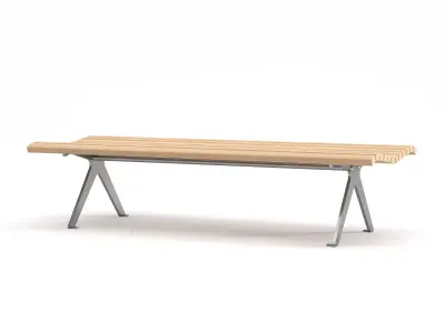 Poca Outdoor Bench without Backrest 3D model