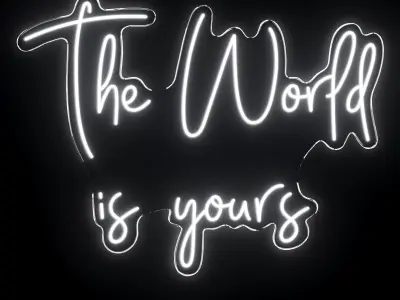 The Worl Is Yours Neon Sign 3D model