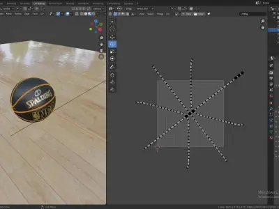 Spalding Black Ball Basket 3D model