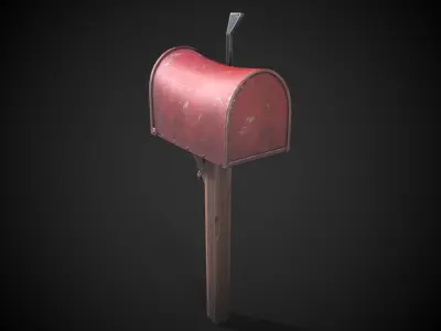 stylized mailbox Low-poly 3D model