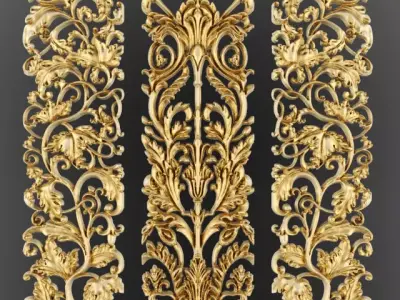 DECORATIVE GOLD COLOR MODEL Low-poly 3D model