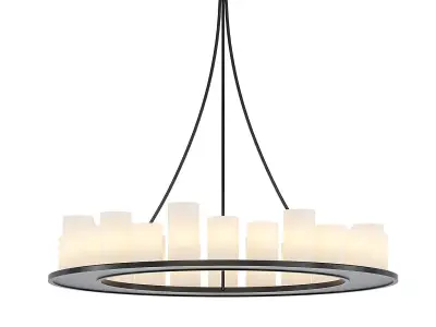 HEMEL round chandelier with candles hanging from it 3D model