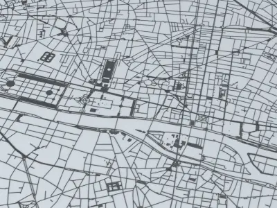 Paris Road Network and Streets 3D model