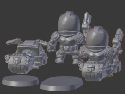 Chibi Lawman biker set 3D print model