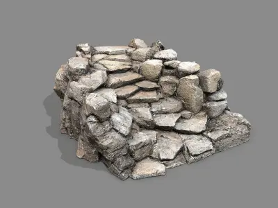 Old Rock Stairs Low-poly 3D model purchase
