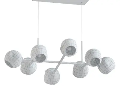 Smarano smarrano light chandelier in gold with clear glass gl... 3D model